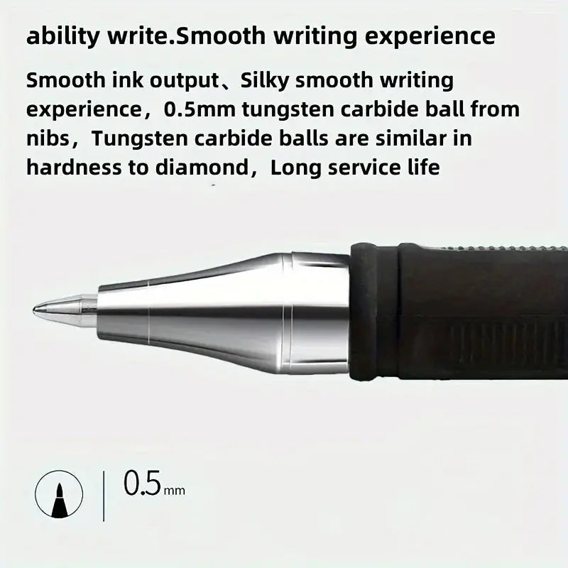 5/10/20pcs Quick-Drying Gel Pens, 0.5mm Fine Tip, Black Ink - Ideal for Home, Office, School