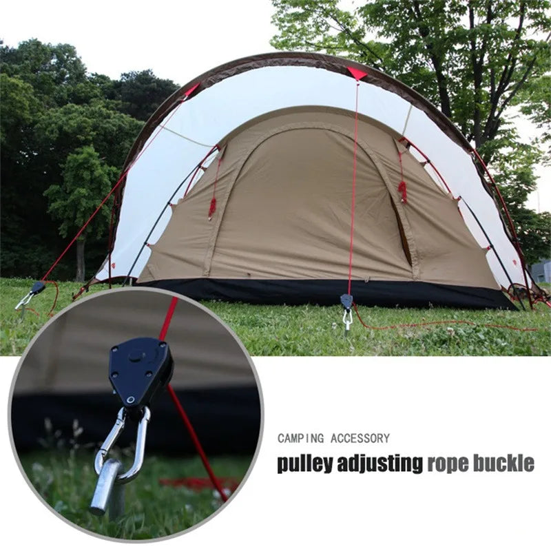 2PCS Heavy Duty Adjustable Ratchet Rope Hangers, 150lb Capacity, Tent Cargo Ties