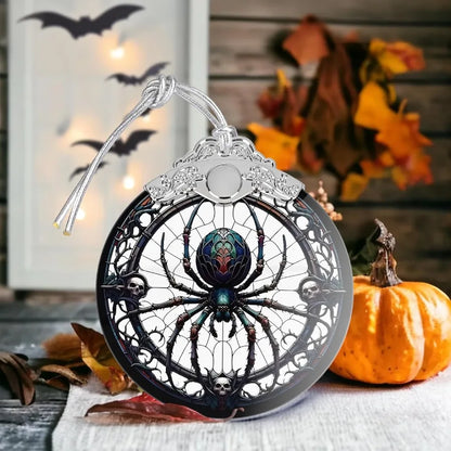 Christmas Ornament Stained Glass Ornament Christmas Decorations for Tree Holiday Ornament Unique Gift Idea Dark Spider
