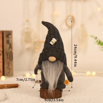 Coffee Gnome Doll New Year Christmas Plush Coffee Bar Decoration for Farmhouse Party Home Desktop Christmas Faceless Plush Dolls