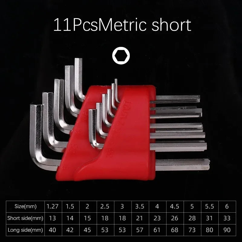 5/8/11 Pcs Metric Allen Key Set Hex Wrench L-Key Short Arm 1.5-6mm