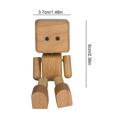 Handmade Shaking Feet Doll Funny Wood Desktop Decor Creative Wooden Man Figurine Handcrafted Statue for Car Dashboard Decor