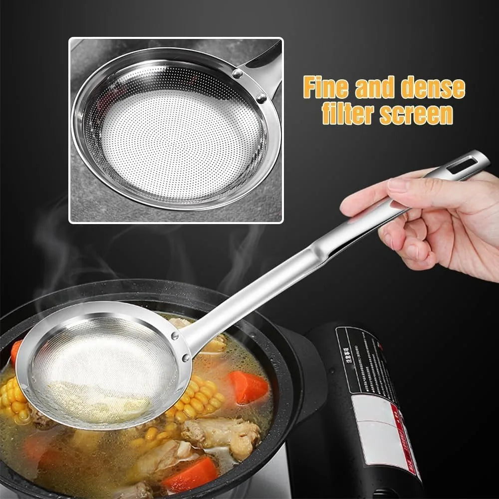 Fine Mesh Stainless Steel Colander, 2025 New Fine Mesh Strainer for Cooking Oil Strainer Skimmer Spoon Food Strainer Kitchen Gad