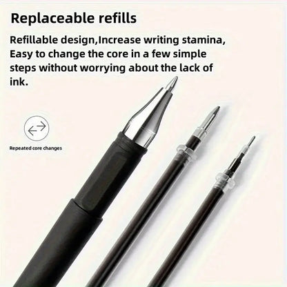 5/10/20pcs Quick-Drying Gel Pens, 0.5mm Fine Tip, Black Ink - Ideal for Home, Office, School