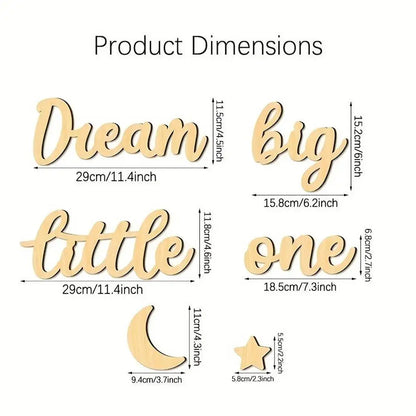 Wall Wooden Letter Modern Big Dream Wall Sign For Children's Room Baby Room Decoration Adorable Gallery Art For Birthday