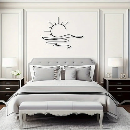 Modern Sunrise Iron Wall Art - Minimalist Metal Decor for Home & Office