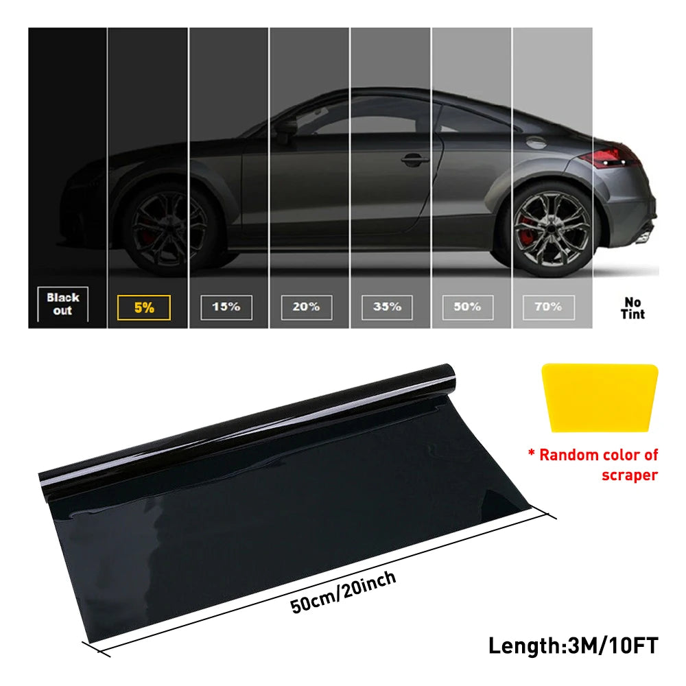 1 Roll 50cmx300cm Car Window Privacy Tint Film Auto Vinyl Anti Look Glass Sticker 1/5/15/20/25/35/50/70 Percent VLT Solar UV
