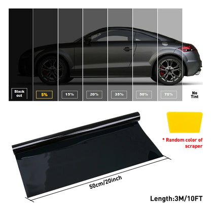 1 Roll 50cmx300cm Car Window Privacy Tint Film Auto Vinyl Anti Look Glass Sticker 1/5/15/20/25/35/50/70 Percent VLT Solar UV