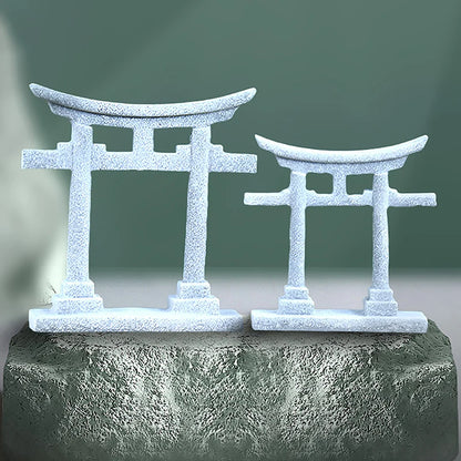 Torii Gate Japanese Aquarium Decor Miniature Ornament Garden Shrine Shinto Landscape Sandstone Micro Decoration Simulation