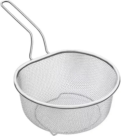 Stainless Steel Basin Colander with Handle, Mesh Semi-circular Colander Large Metal Strainer for Kitchen Food - Pasta, Berry, Ve