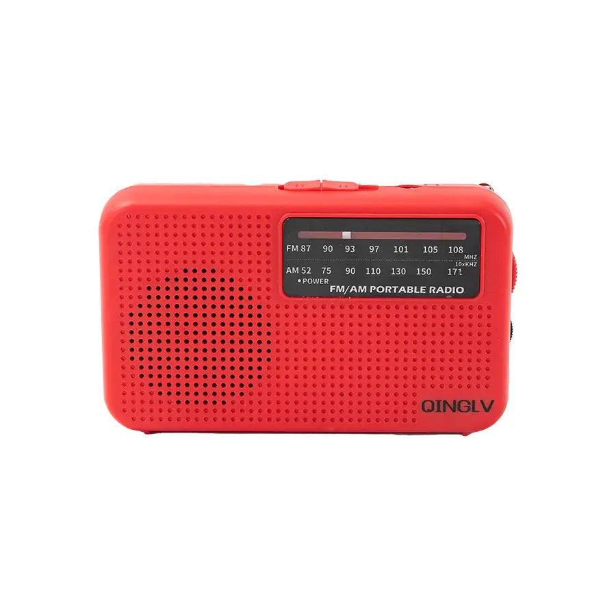 AM/FM portable radio with high sensitivity and high sound quality, uses durable No. 7 batteries, built-in high quality