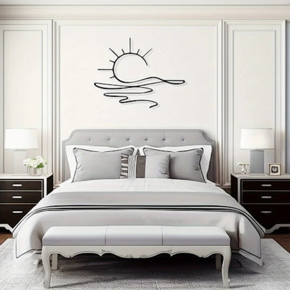 Modern Sunrise Iron Wall Art - Minimalist Metal Decor for Home & Office