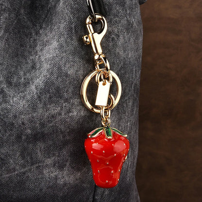 Fashion Simulated Strawberry Keychain Sweet Versatile Strawberry Keychain Pendant Exquisite Backpack Decoration Accessories