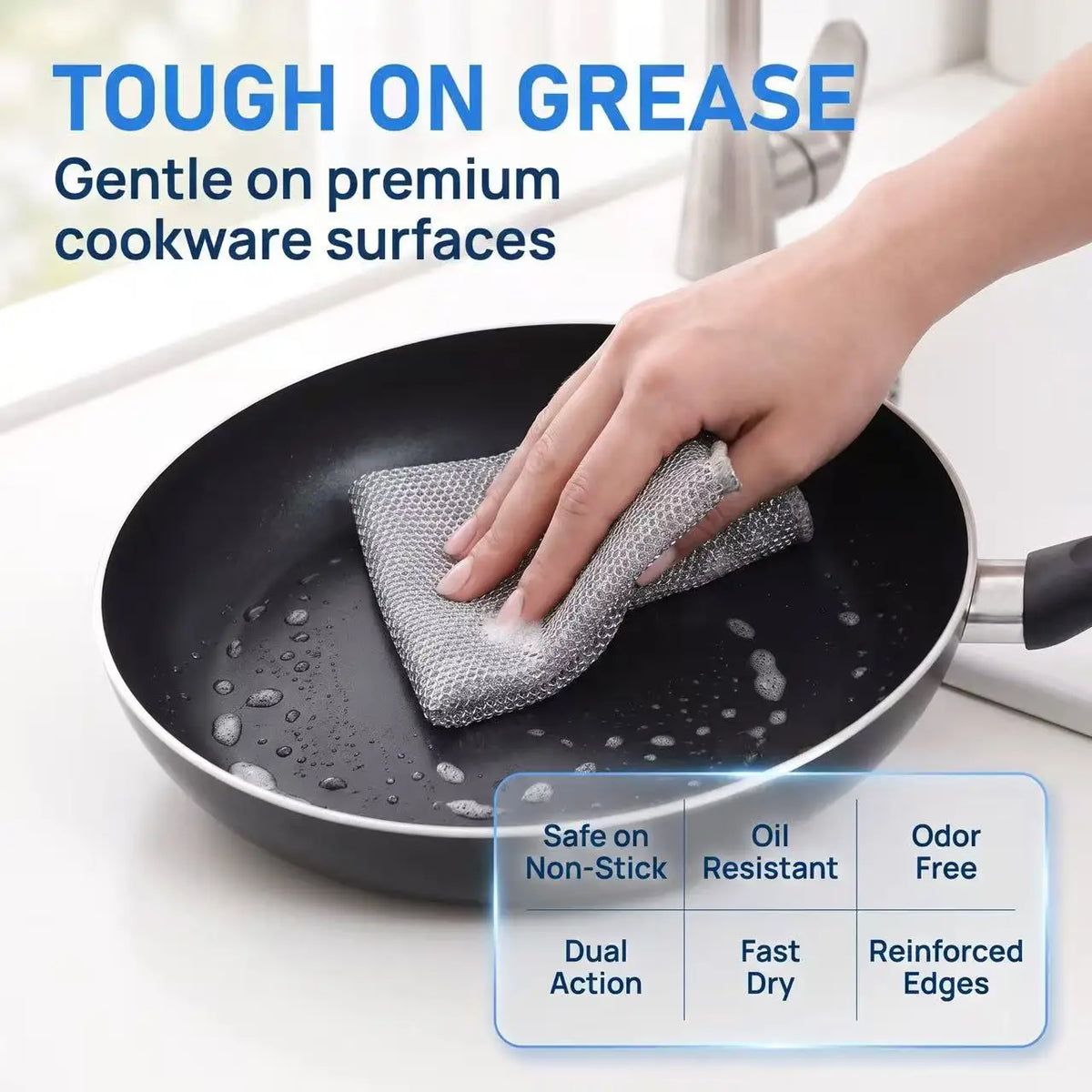 Multi-Pack Heavy‑duty mesh cleaning cloths for dishes pans sinks and stovetops