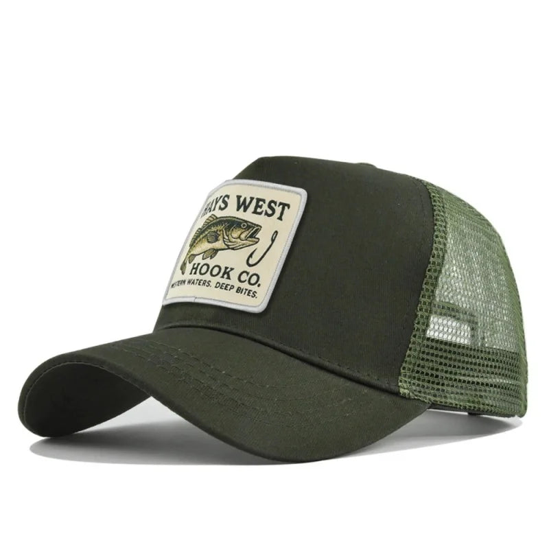 Sports Fishing Snapback Mesh Baseball Cap Trucker Hat Outdoor Cycling