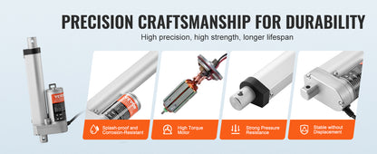 SucceBuy 1500N 12V Linear Actuator Electric Linear Motor Controller with Mounting Bracket For Home Automation Sofa Recliner Lift