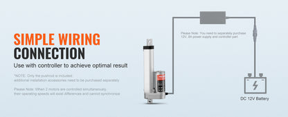 SucceBuy 1500N 12V Linear Actuator Electric Linear Motor Controller with Mounting Bracket For Home Automation Sofa Recliner Lift